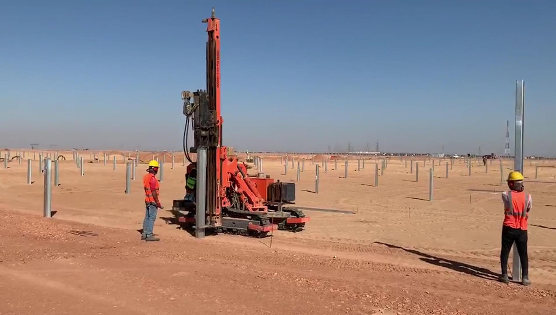 WBQ 460 pile driver hammering on construction site