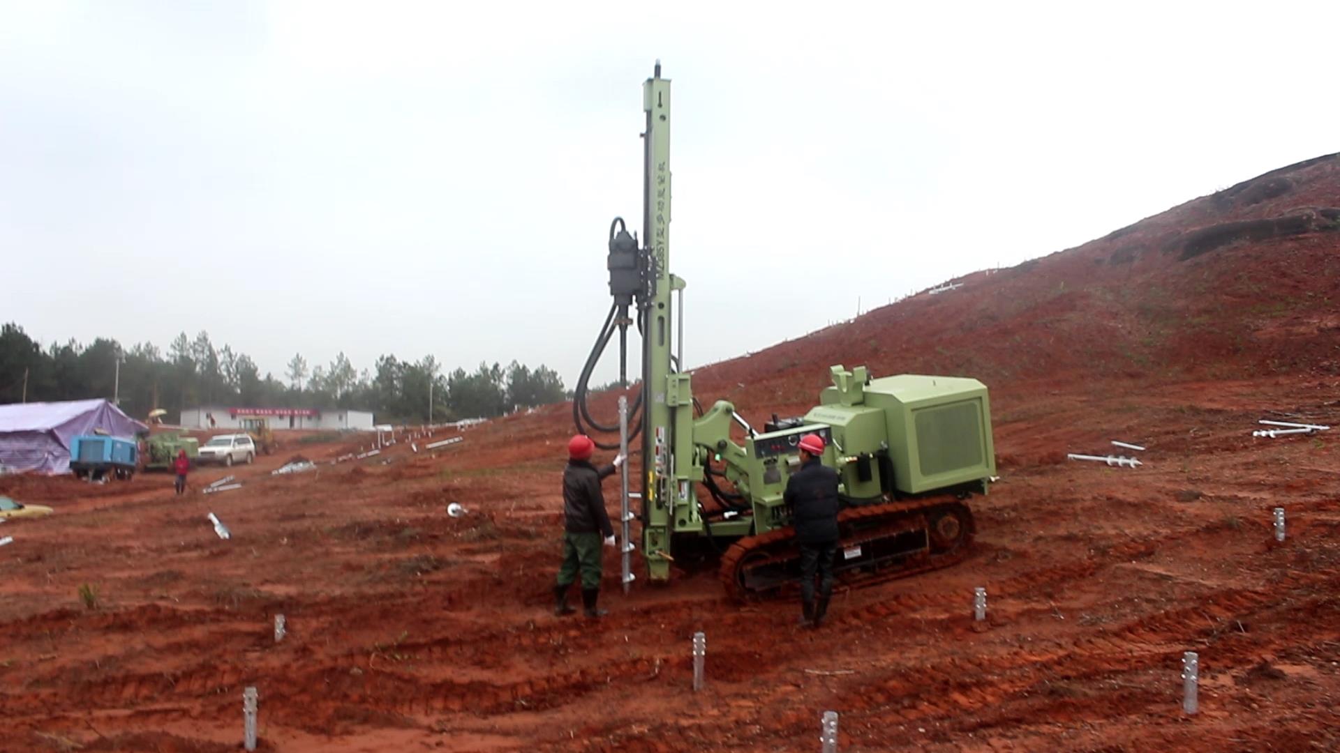 WBQ 385Y ground screw installation by rotary piling