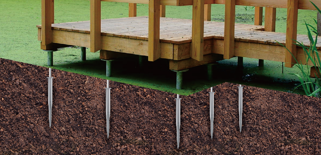 WBQ U-Shaped Ground Piles<br />
Precision Timber Connections
